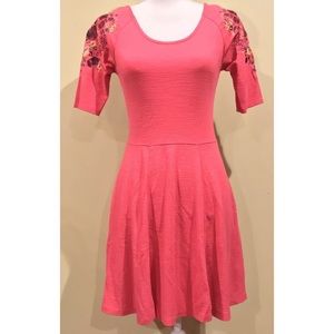 Free People Pink Embroidered Dress Size Small